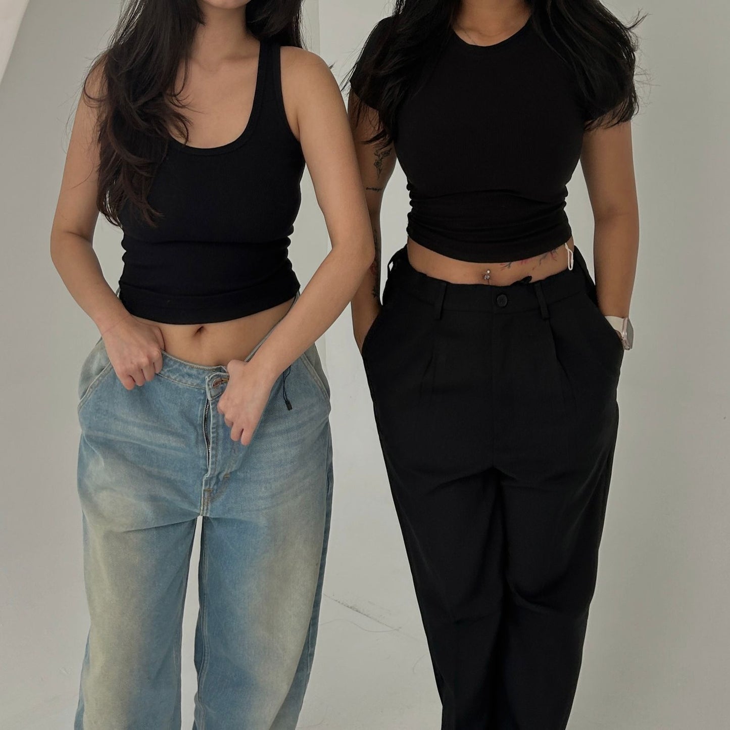 Silhouette Ribbed Tank Tops